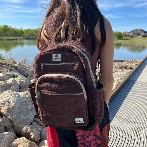 Kailash Himalayan Pure Hemp Brown Backpack - Picture 3 of 16